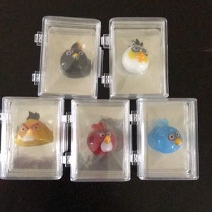 HTF RARE Angry Bird glass miniatures